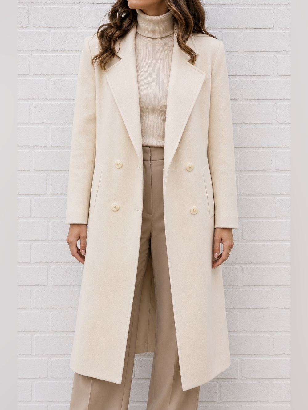 Vintage Forecaster Boston Cream Wool Blend Long Trench Coat USA 9/10